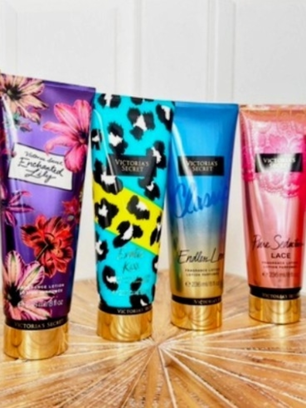 Victoria's Secret Teal & Blue Leopard Scented Body Lotion